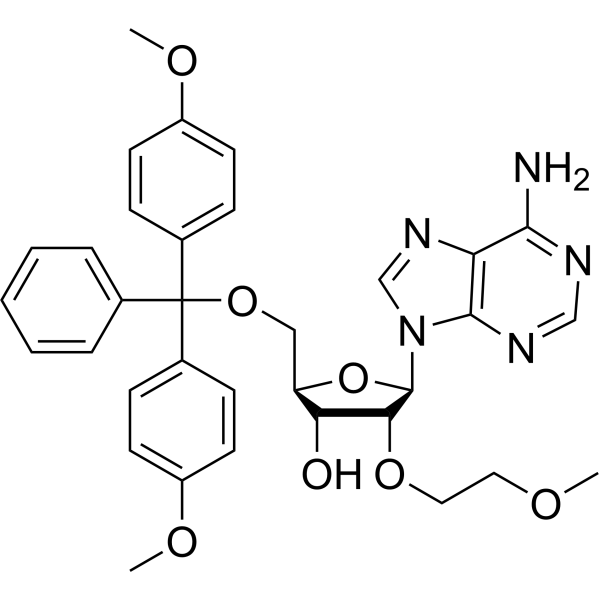 5’-O-(4,4’-Dimethoxytrityl)-2’-O-(2-methoxyethyl) adenosine Chemical Structure