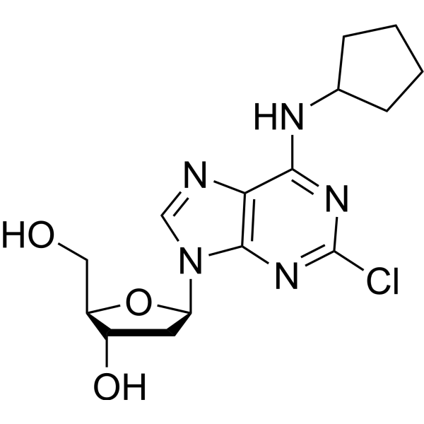 2-Chloro-N6-cyclopentyl 2’-deoxy- adenosine Chemical Structure