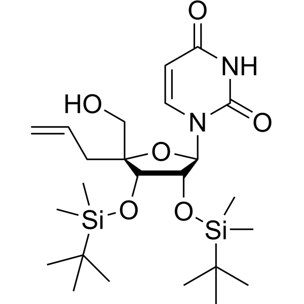4’-alpha-C-Allyl-2’,3’-bis(O-t-butyldimethylsilyl) uridine Chemical Structure