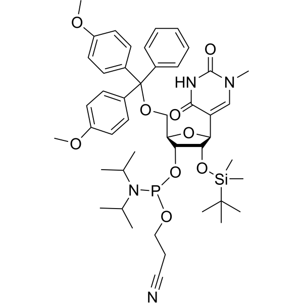 5'-DMT-2'-O-TBDMS-N1-Methyl-PseudoUridine-CE-Phosphoramidite Chemical Structure