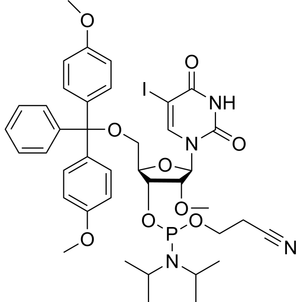 2’-O-Me-5-I-U-3’-phosphoramidite Chemical Structure