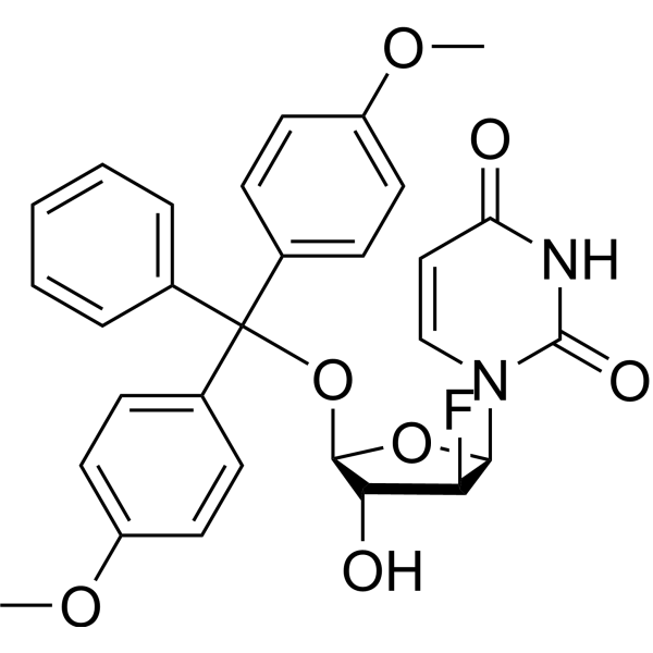 5’-O-DMT-2’-deoxy-2’-fluoro-β-D-arabinouridine Chemical Structure