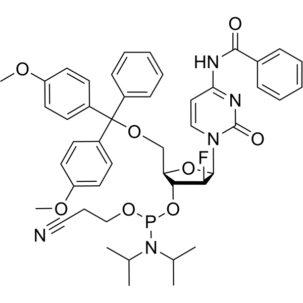 2’-Fluoro-2’-deoxy-ara-C(Bz)-3’-phosphoramidite Chemical Structure