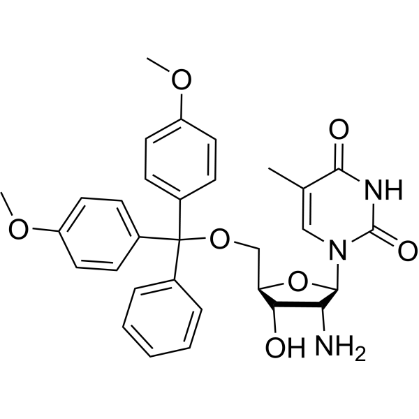 2’-Amino-2’-deoxy-5’-O-(4,4’-dimethoxytrityl)-5-methyluridine Chemical Structure