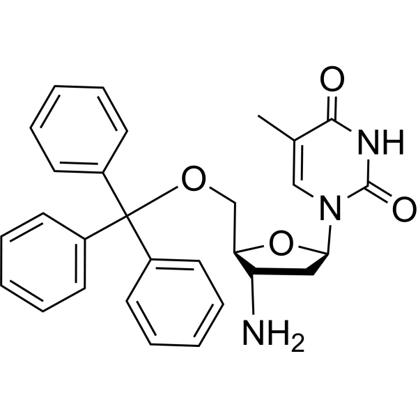 3’-β-Amino-2’,3’-dideoxy-5’-O-trityl-5-methyl uridine Chemical Structure