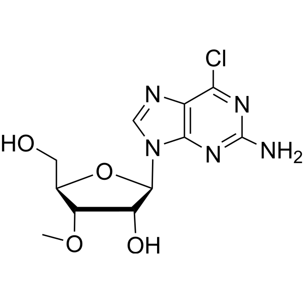 2-Amino-6-chloro-9-(3’-O-methyl-beta-D-ribofuranosyl)-9H-purine Chemical Structure