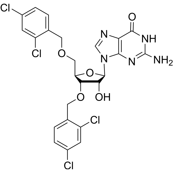 3,5-Bis-O-(2,4-dichlorobenzyl)guanosine Chemical Structure