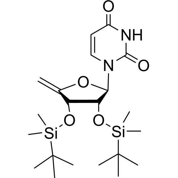 2’,3’-Bis(O-t-butyldimethylsilyl)-4’,5’-didehydro-5’-deoxyuridine Chemical Structure