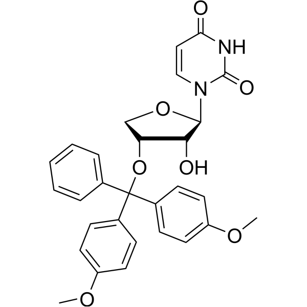 1-(3’-O-[4,4’-Dimethoxytrityl]-alpha-L-threofuranosyl)uridine Chemical Structure