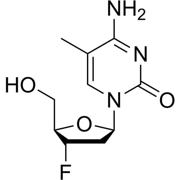 2′,3′-Dideoxy-3′-fluoro-5-methylcytidine Chemical Structure
