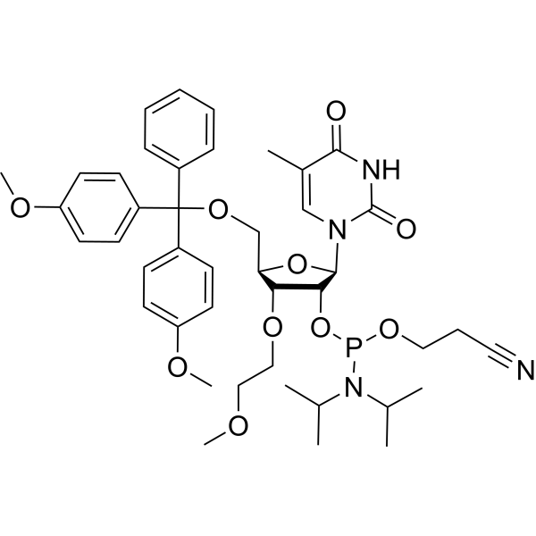 3’-O-MOE-5MeU-2’-phosphoramidite Chemical Structure