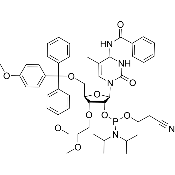 3’-O-MOE-5Me-C(Bz)-2’-phosphoramidite Chemical Structure