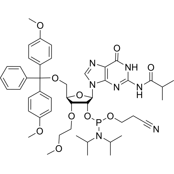 3’-O-MOE-G(iBu)-2’-phosphoramidite Chemical Structure