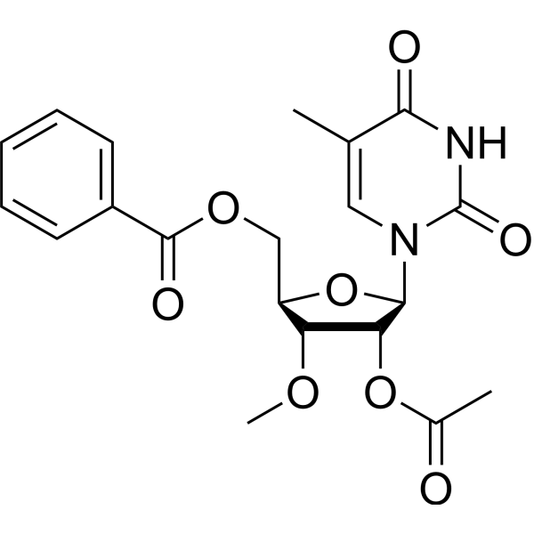 2’-O-Acetyl-5’-O-benzoyl-3’-O-methyl-5-methyl uridine Chemical Structure