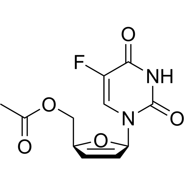 5’-O-Acetyl-2’,3’-dideoxy-2’,3’-didehydro-5-fluoro-uridine Chemical Structure