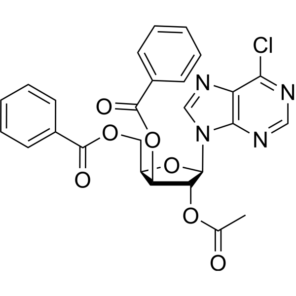 9-(2-O-Acetyl-3,5-di-O-benzoyl-β-D-xylofuranosyl)-6-chloro-9H-purine Chemical Structure
