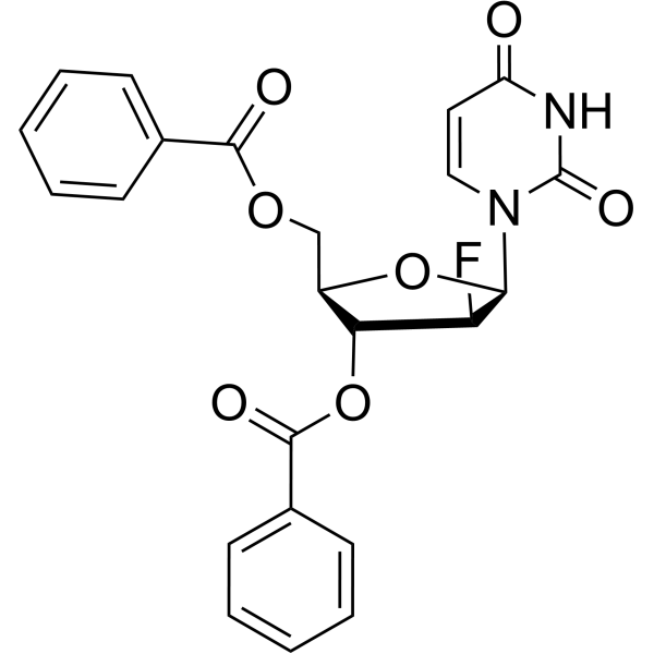 3’,5’-Bis-O-benzoyl-2’-deoxy-2’-fluoro-β-D-arabinouridine Chemical Structure