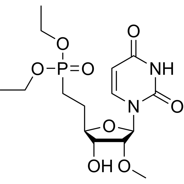 1-[6-(Diethoxyphosphinyl)-2-O-methyl-β-D-ribo-hexofuranosyl]uracil Chemical Structure