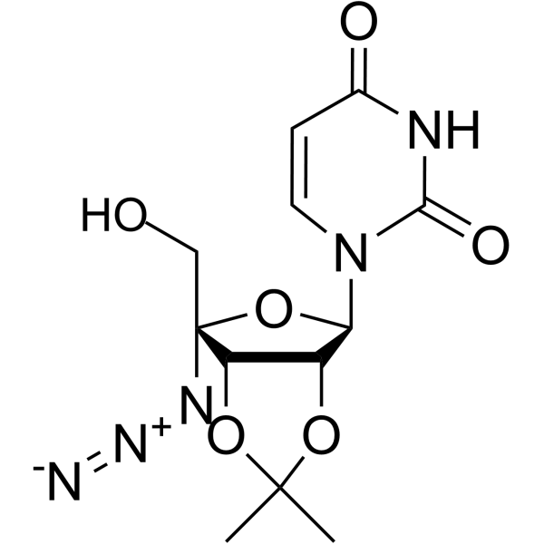 2’,3’-Di-O-isopropylidene-4’-alpha-C-azidouridine Chemical Structure