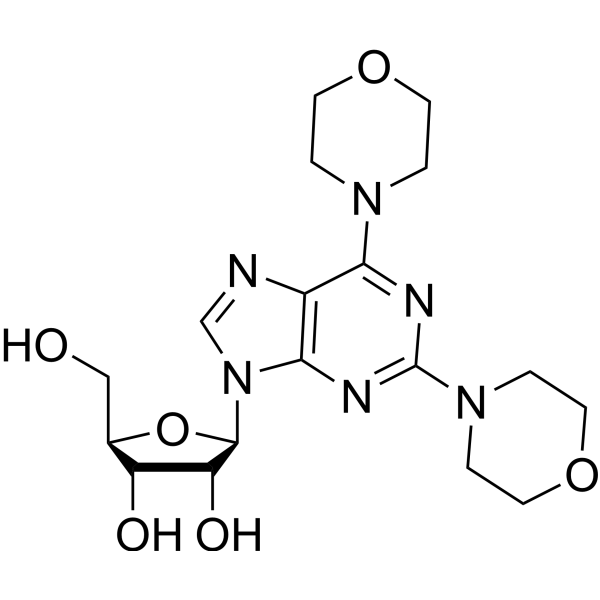 2,6-Bis(4-morpholinyl)-9-b-D-ribofuranosyl-9H-purine Chemical Structure