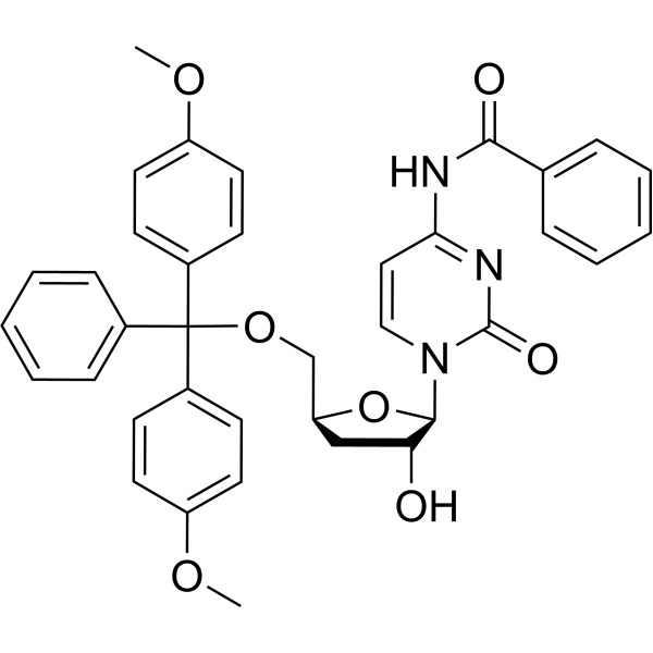 N4-Benzoyl-5’-O-(4,4-dimethoxytrityl)-3’-deoxy cytidine Chemical Structure