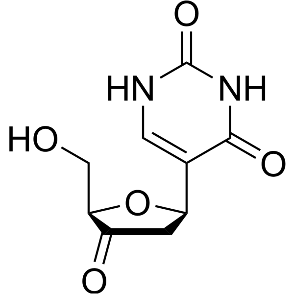(2R-cis)-5-[Tetrahydro-5-(hydroxymethyl)-4-oxo-2-furanyl]-2,4(1H,3H)-pyrimidinedione Chemical Structure