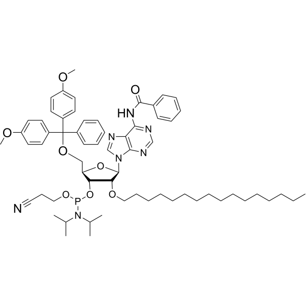 N6-Bz-5’-O-DMTr-2’-O-hexadecanyl adenosine 3’-CED phosphoramidite Chemical Structure