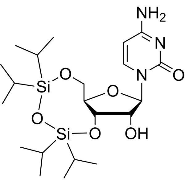 3,5-O-[1,1,3,3-Tetrakis(1-methylethyl)-1,3-disiloxanediyl] cytidine Chemical Structure