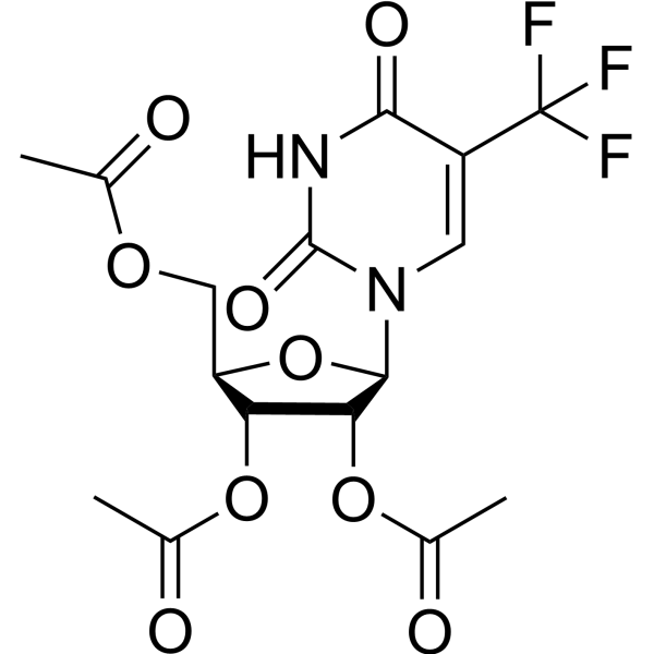 2’,3’,5’-Tri-O-acetyl-5-(trifluoromethyl)uridine Chemical Structure