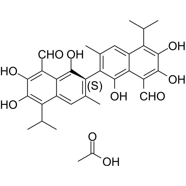 (<em>S</em>)-Gossypol (acetic acid)