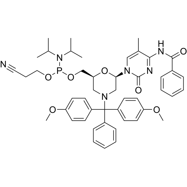 N4-Benzoyl-N-DMTr-morpholino-5-methylcytosine-5'-O-phosphoramidite Chemical Structure
