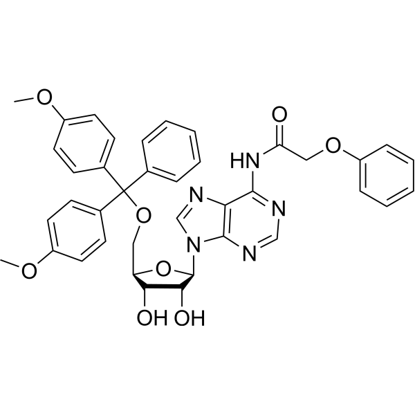 5’-O-(4,4’-Dimethoxytrityl)-N6-phenoxyacetyl adenosine Chemical Structure