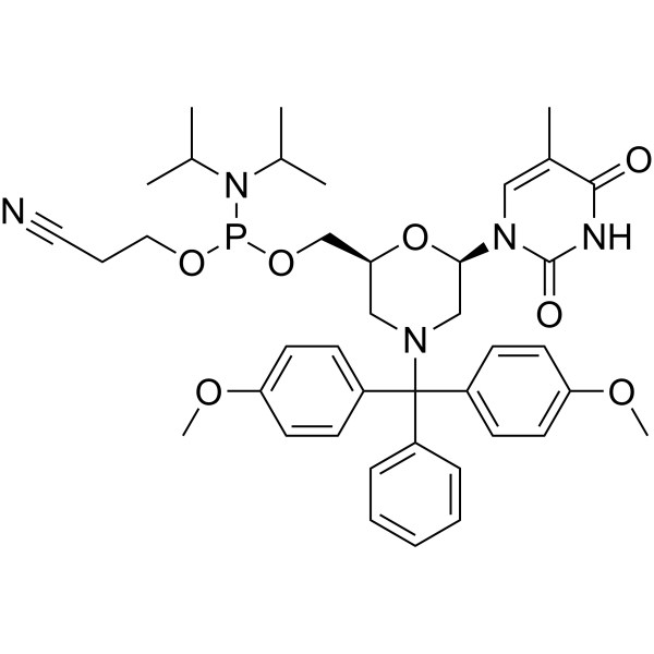 N-DMTr-Morpholino-T-5'-O-phosphoramidite Chemical Structure