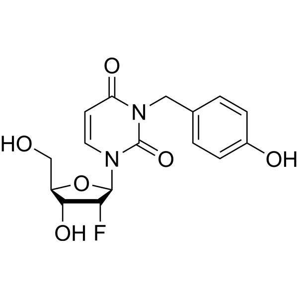 2’-Deoxy-2’-fluoro-N3-(4-hydroxybenzyl)uridine Chemical Structure