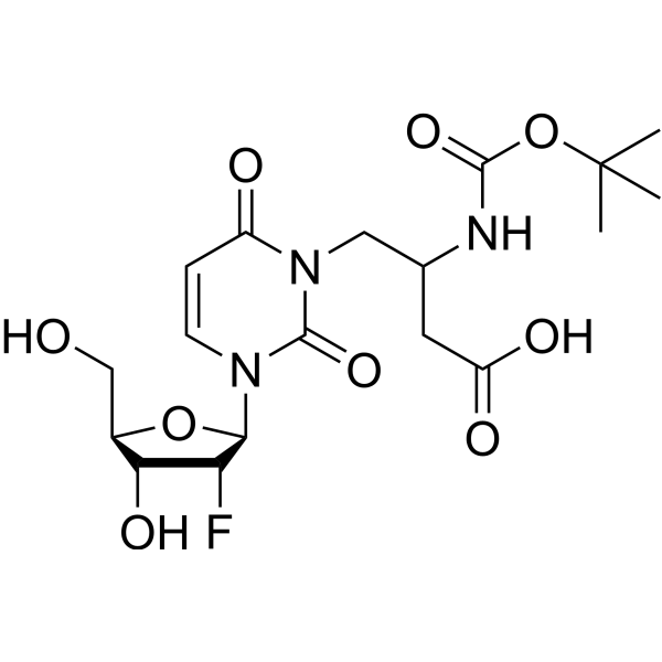 2’-Deoxy-2’-fluoro-N3-(2S)-[2-(tert-butoxy-carbonyl)-amino-3-carbonyl]propyluridine Chemical Structure