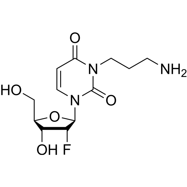 2’-Deoxy-2’-fluoro-N3-(3-aminopropyl)uridine Chemical Structure