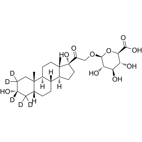 Tetrahydro-11-deoxy-Cortisol-d<sub>5</sub>-21-O-β-Glucuronide Chemical Structure