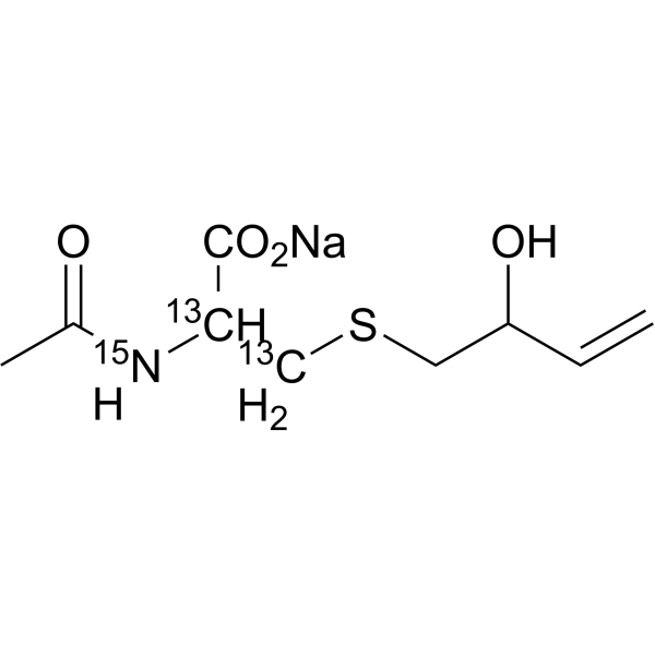 Monohydroxy-3-butenyl-mercapturic acid-<em>13</em><em>C</em>3,<em>15</em><em>N</em> sodium