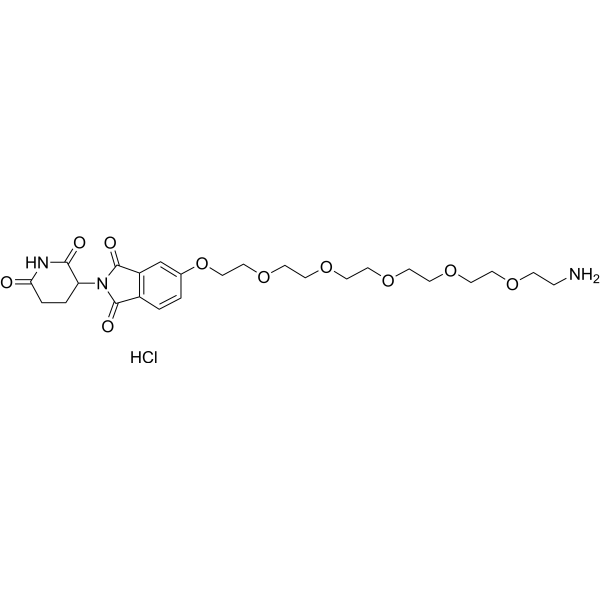 Thalidomide-5-PEG6-NH2 hydrochloride Chemical Structure