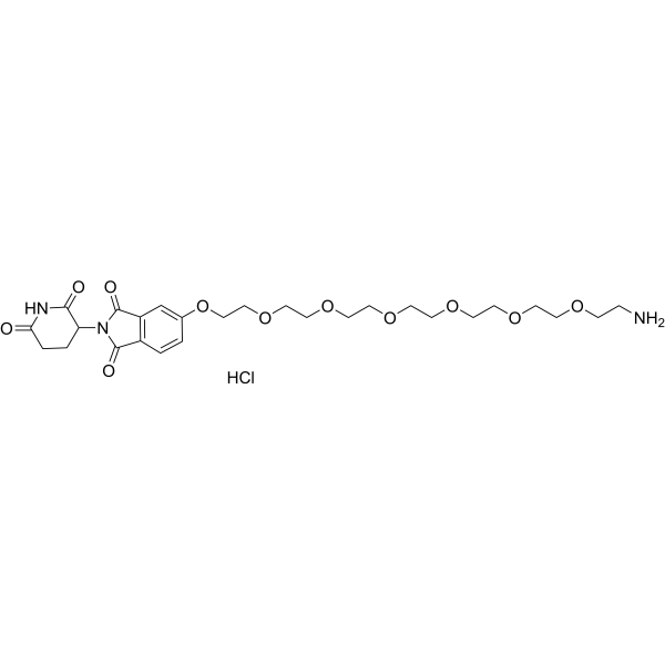 Thalidomide-5-PEG7-NH2 hydrochloride Chemical Structure
