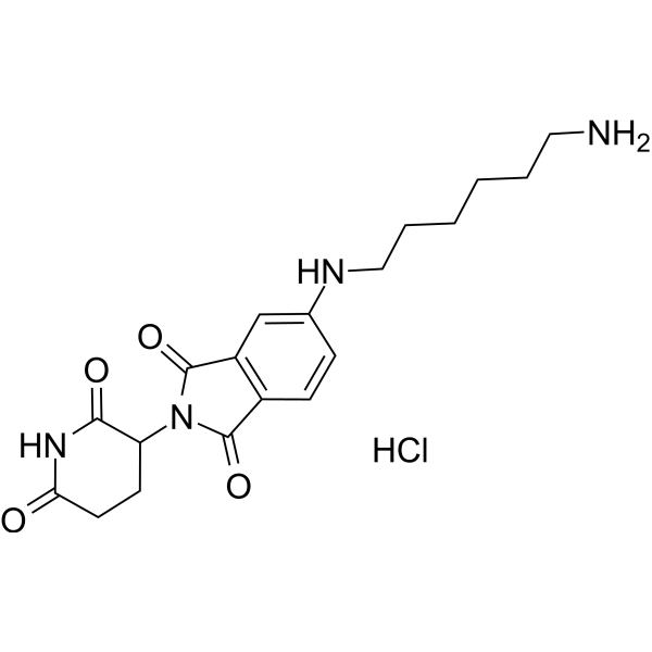 Pomalidomide-5-C6-NH2 hydrochloride Chemical Structure