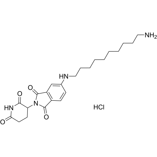 Pomalidomide-5-C10-NH2 hydrochloride Chemical Structure