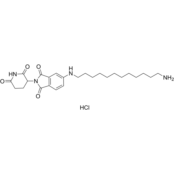 Pomalidomide-5-C12-NH2 hydrochloride Chemical Structure