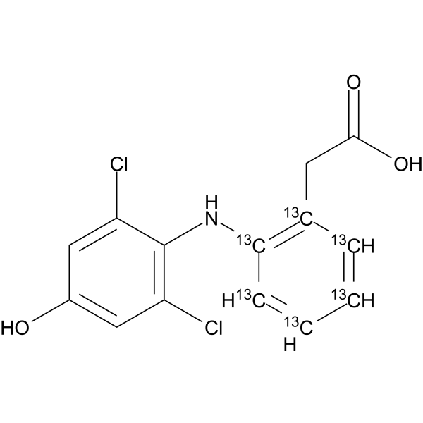 4'-Hydroxy diclofenac-<sup>13</sup>C<sub>6</sub> Chemical Structure