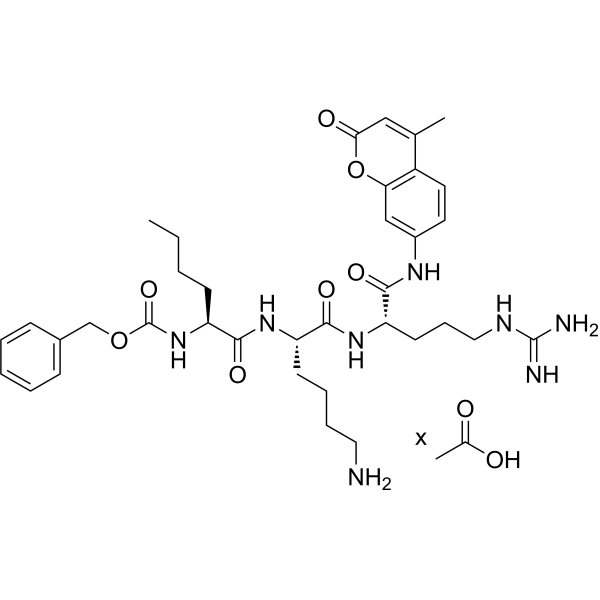 Z-Nle-Lys-Arg-AMC acetate Chemical Structure