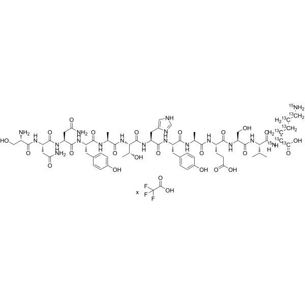 SNNYATHYAESVK-(Lys-13C6,15N2) (TFA)