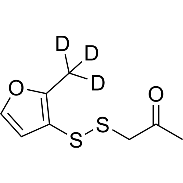 (2-Methyl-3-furanyl)-dithio-2-propanone-d<sub>3</sub> Chemical Structure