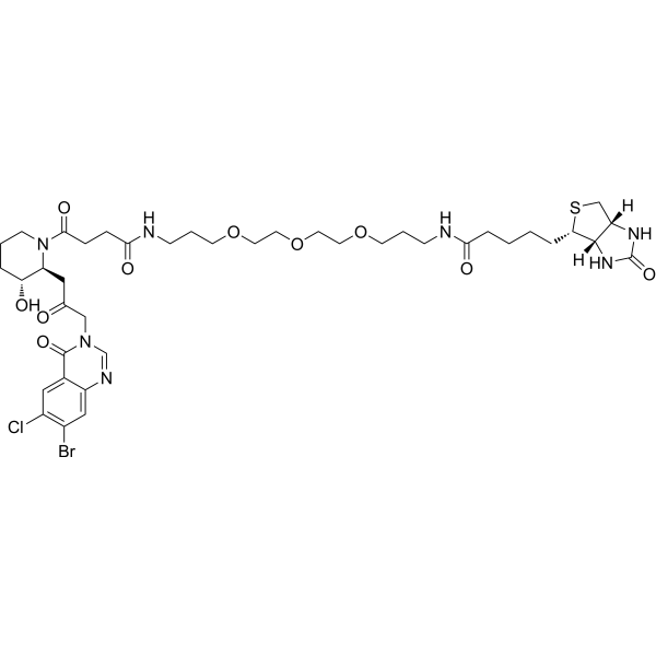 Biotin-PEG3-amide-C2-CO-Halofuginone Chemical Structure