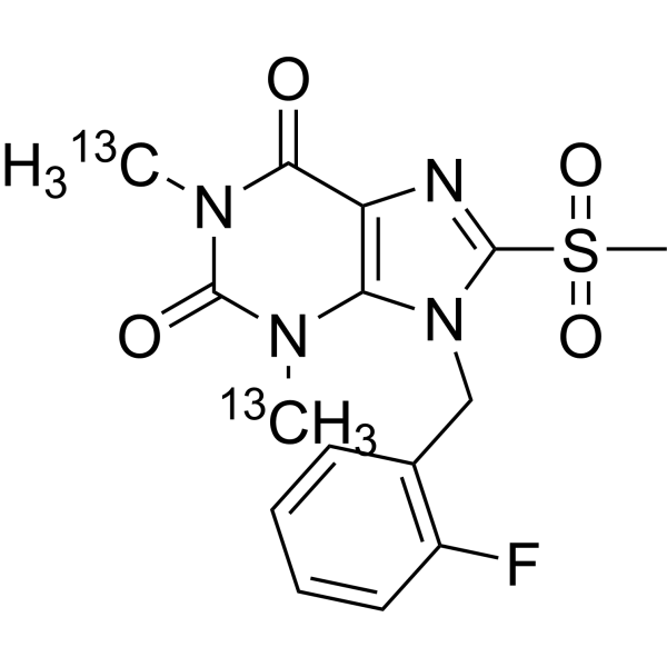8-(o-Fluoro-benzyl)theophylline methylsulfonyl-<sup>13</sup>C<sub>2</sub> Chemical Structure