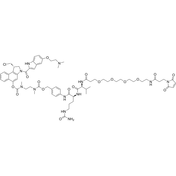 MA-PEG4-VC-PAB-DMEA-duocarmycin DM Chemical Structure